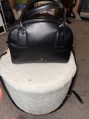 London Fog Black Satchel Crossbody Bag